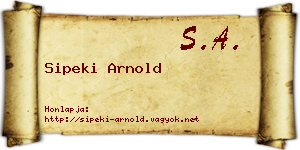 Sipeki Arnold névjegykártya